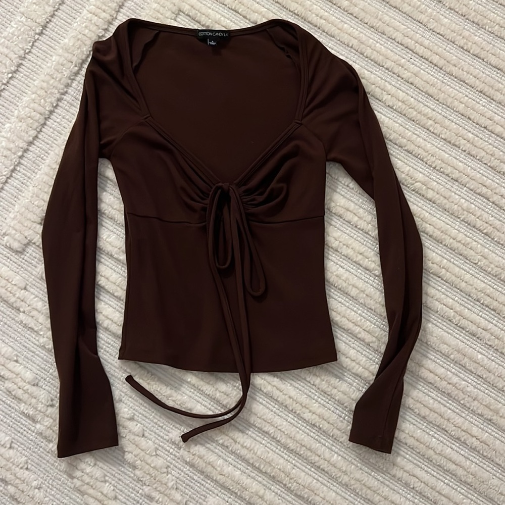 Cotton Candy LA brown top